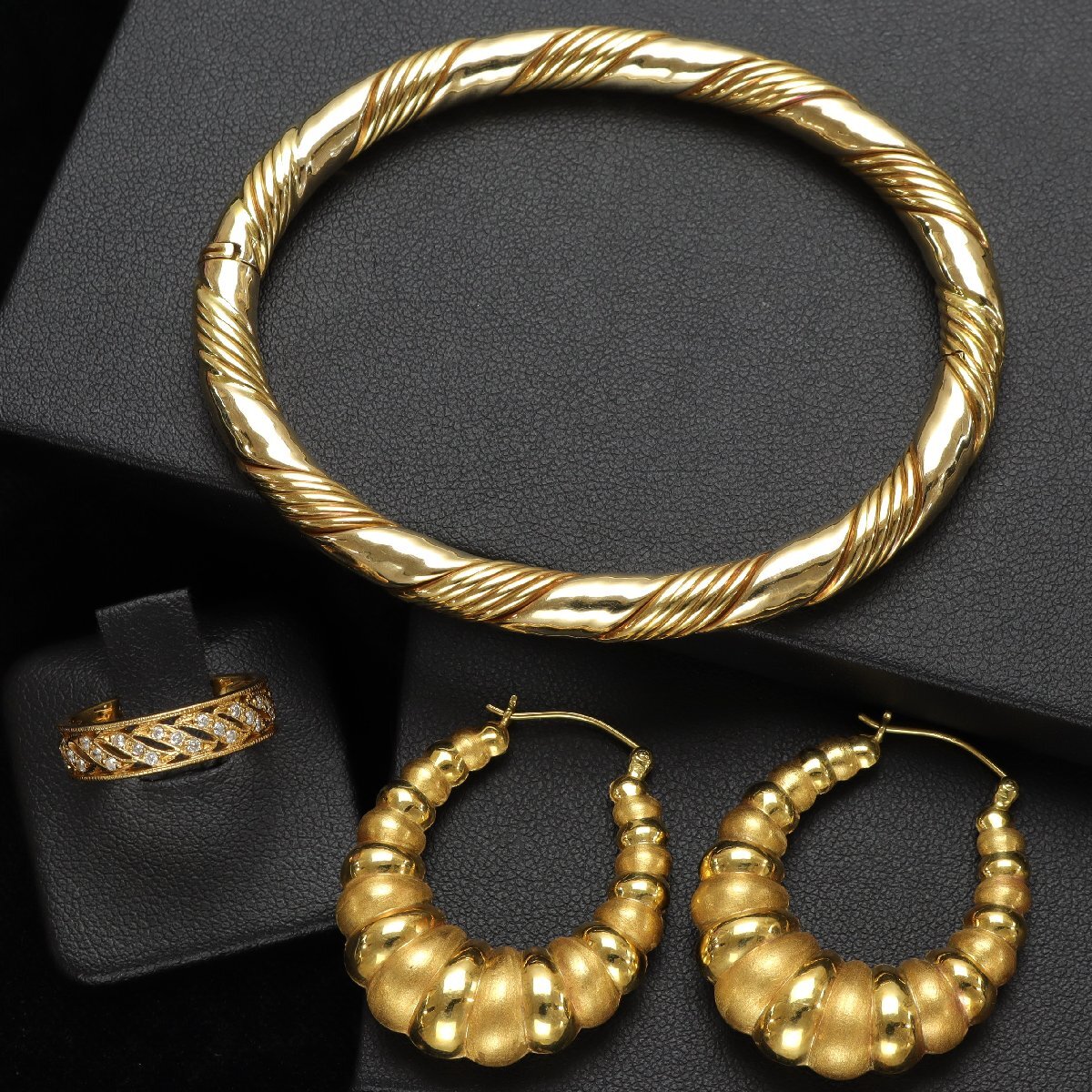 おたからや◇750,K18刻印ジュエリー 3点《約32.8g》メレダイヤ