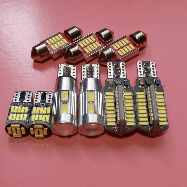 デイズルークス B21A 爆光!T10 LED ルームランプ バックランプ ポジション球 ナンバー灯 9点セット ホワイト 日産 /72/10/26/t31