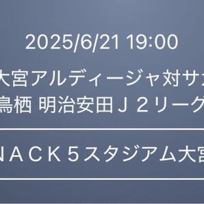 2025/6/21 19:00 kickoff RB大宮アルディージャ 対 サガン鳥栖 NACK5スタジアム大宮 QRチケット ホームサポーターゾーン 大人1名様