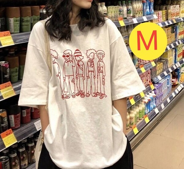 レディース プリントtシャツ 白 おしゃれ かわいい 半袖 ゆったり 人気