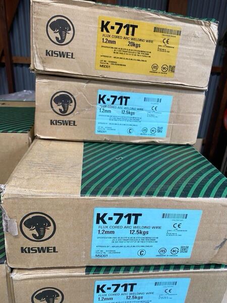 ■1箱12.5kgの値段■注)箱破れ等あり■KISWEL キスウェル K-71T 1.2mm 溶接ワイヤー 一般軟鋼用フラックス入りワイヤー■未使用品⑤