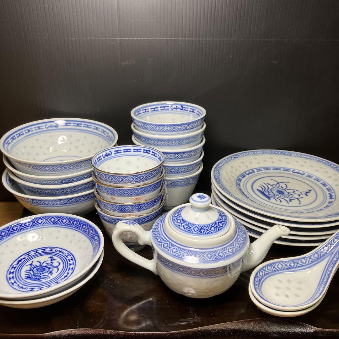 景徳鎮　大鉢　れんげセット 景徳鎮 大鉢 れんげセット アンティーク 中国 景徳鎮 大鉢 小鉢