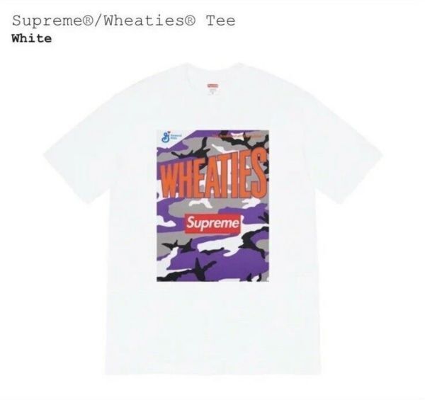 【 美品 国内正規品 Supreme 21SS Wheaties Tee White L 】 シュプリーム コラボ ウィーティーズ Box Logo Tシャツ 白