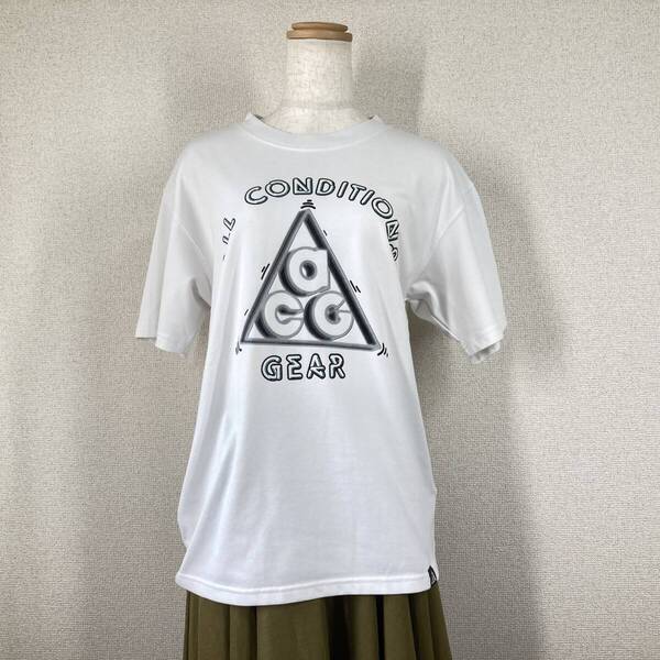 【ACG】Tシャツ ナイキ nike 白 XS ロゴ Y2K フェアリーグランジ 森ガール japanese label y2k バレエコア