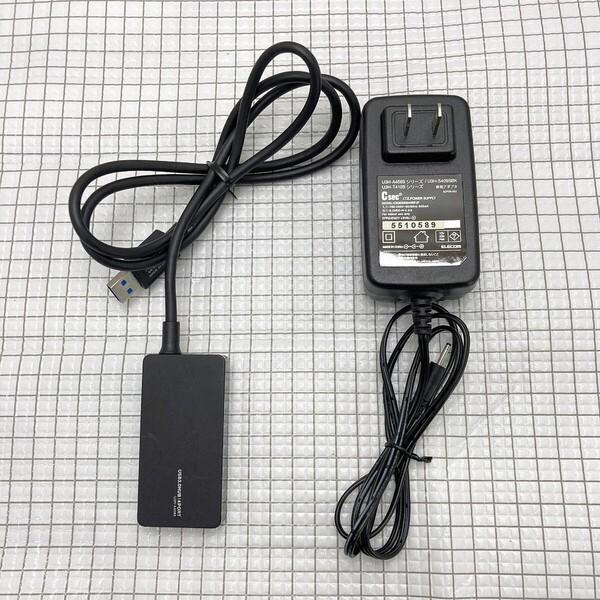 エレコム USB3.0 4ポートUSBハブ U3H-A408SBK/ACアダプター付属