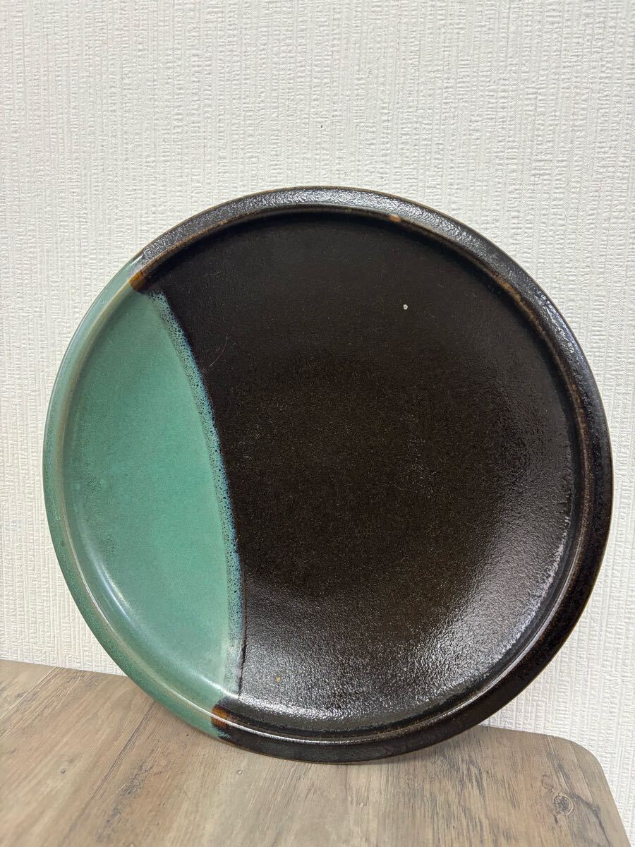 直径24.5㎝】 牛ノ戸焼 中井窯 掛け分け大鉢 菓子鉢 大皿 深皿