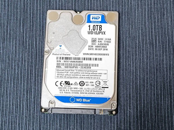 ウェスタンデジタル 2.5インチ HDD1TB 1000GB WD10JPVX