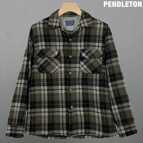 PENDLETON 50s ビンテージ オープンカラー ボードシャツ USA製 ペンドルトン 60s 70s vintage 古着 アメリカ製