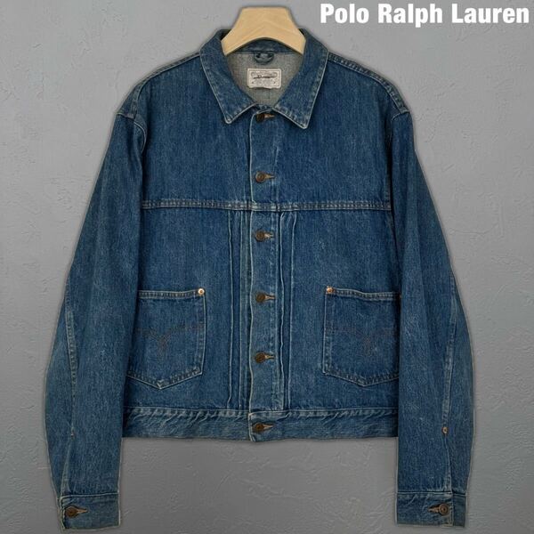 希少 ポロ ラルフローレン 80s 白タグ USA製 2nd デニムジャケット ビンテージ ポロカントリー Polo Ralph Lauren
