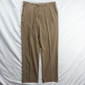 Euro Vintage 00s DANIEL CREMIEUX ツイル ノータック 光沢 ドレープ とろみ オーク 黄土色 ワイド ドレス スラックス トラウザーズ