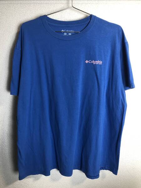11-25【即決】★送料無料★2XLサイズ★US古着Tシャツ★ブルー★COLUMBIA PFG★PERFORMANCE FISHING GEAR★綿100%★フィッシング★