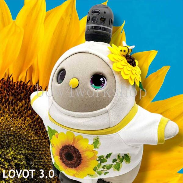 LOVOT ラボットの服ハンドメイド ひまわり柄プリントTシャツ
