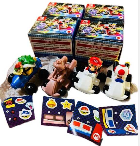 マリオカート8 デラックス ハッピーセット おもちゃ ミニカー シール 4個セット