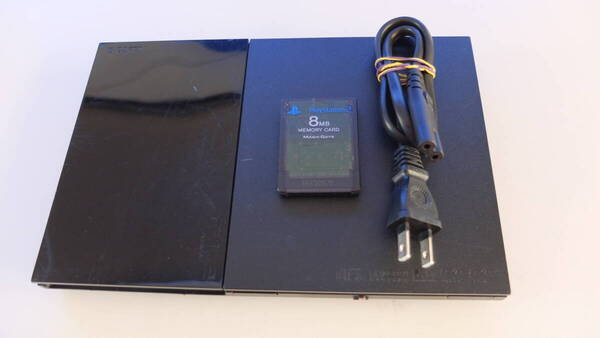 PS2本体セット SCPH-90000a ブラック 電源コード/メモリカード付属 管理番号:895