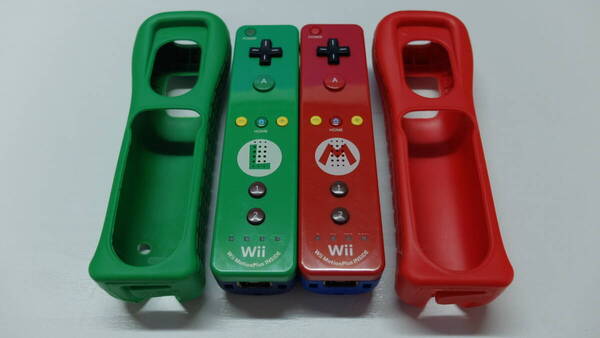 WiiU/Wiiリモコンプラス/リモコン まとめて個2セット マリオ/ルイジ ジャケット付属 管理番号:B