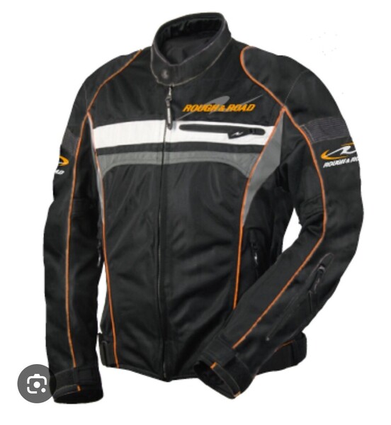 【美品】涼しい・UVカット・バイクジャケット◆ラフアンドロード RR7317◆フルメッシュジャケット◆ブラック×オレンジ ◆Lサイズ