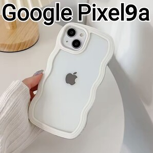 GooglePixel9a ケース ホワイト 白 ウェーブ なみなみ クリア Google Pixel9a