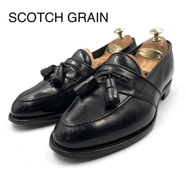 COTCH GRAIN スコッチグレイン タッセル ローファー ビジネスシューズ レザー ブラック 黒系 24.5cm EEE 1231
