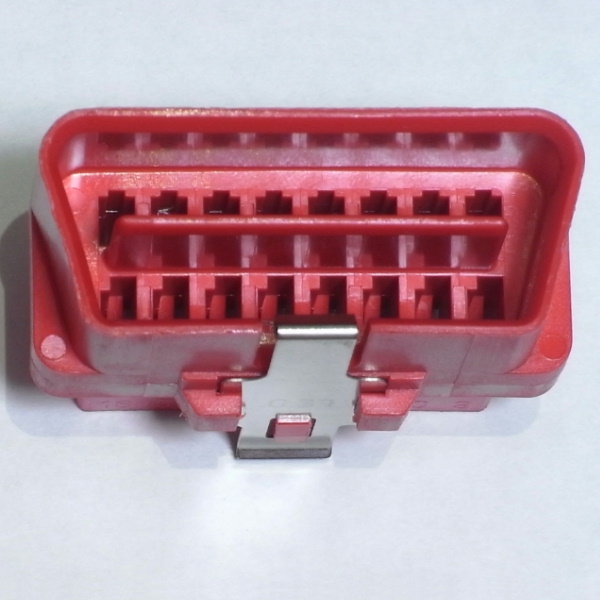 OBD2赤カプラー1個とピン8本のセット (OBD-II DLC3コネクタ&ピン)