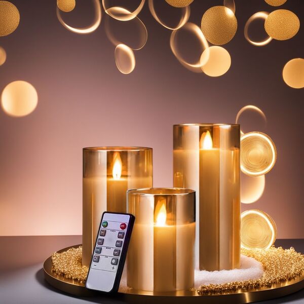 おすすめ ☆LEDキャンドルライト3点セット ゴールド グラス 耐久性抜群 コン
