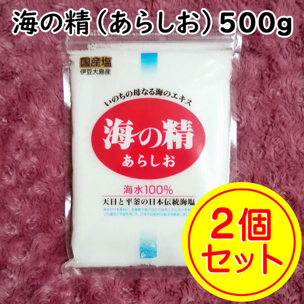 【送料無料】斎藤一人さんオススメの自然塩 海の精 あらしお 500g×2袋(can0993)結界塩 天然塩 あら塩
