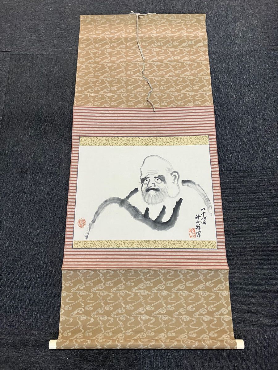 魯山人達磨墨絵 書掛軸 専用紙製ケース付き　未鑑定 東皐心越 達磨図｜古美術・掛け軸の販売・買取・鑑定-松本松栄堂