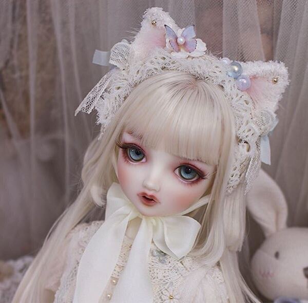 未使用 ディーラー製 ねこみみカチューシャ ヘッドドレス SD DD サイズ ローズガーデン Rose Garden さま