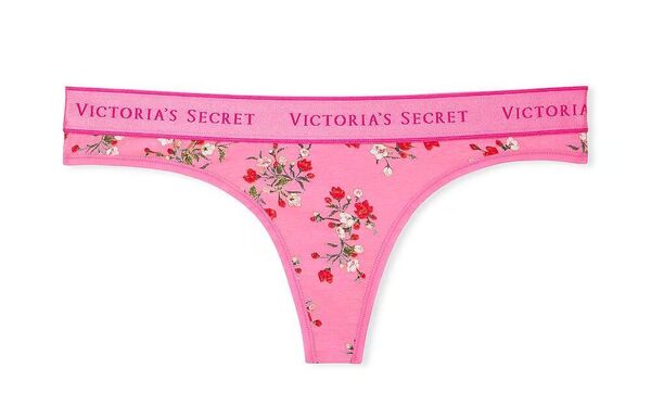 Victoria's Secret ヴィクトリア シークレット ロゴ コットン ソング パンティー Tバック ショーツ HollywoodPinkBlossoms 未開封 送料無料