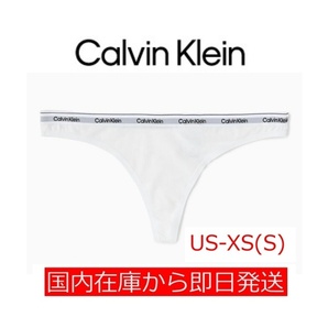 CALVIN KLEIN カルバンクライン コットン ロゴ ソング Tバック ショーツ ホワイト US-XS(日本サイズS) レディース下着 新品 送料無料