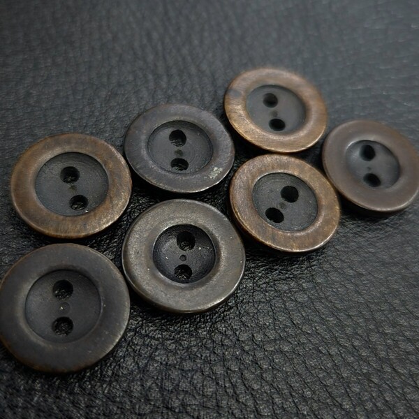 柿の木ボタン ウッドボタン フランス ヴィンテージ アンティーク 17mm 補修 交換 wood button 7個 antique french