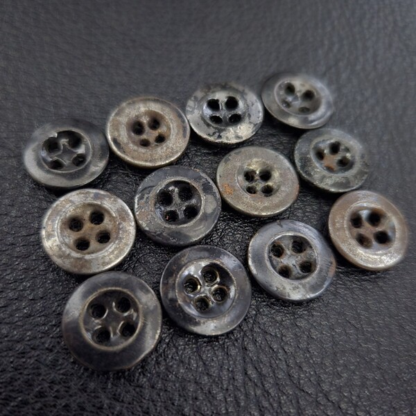 メタルボタン フランス アンティーク ヴィンテージ フレンチワーク 13.5mm metal button french vintage antique サスペンダー 12個