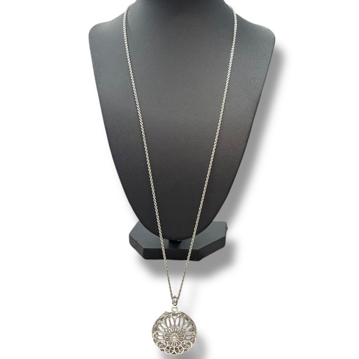 ミキモト MIKIMOTO パール付ルーペネックレス ロング シルバー