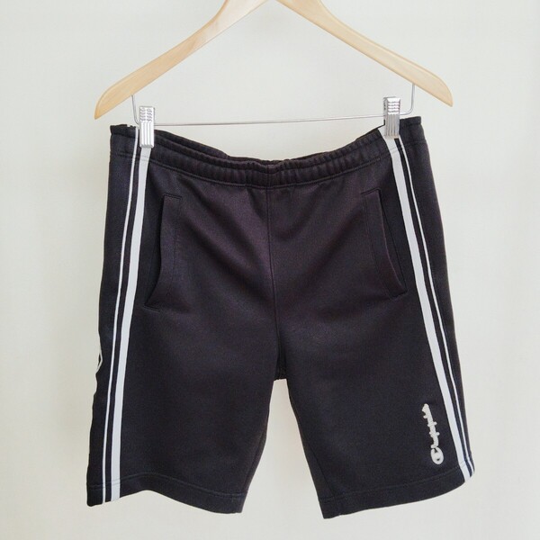 0617/M/Champion メンズ ハーフパンツ ジャージ スポーツ 黒