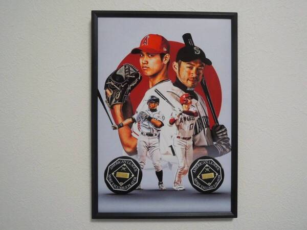 イチロー 大谷翔平 MVP アート ポスター 写真 22cm×32cm サイズ A4 フォトフレーム
