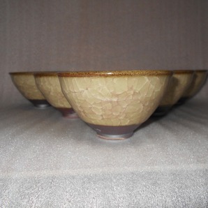 【 たち吉 未使用 】 橘吉 青嵐 浮き花 お茶呑茶碗 : 茶器 湯呑 5客セット