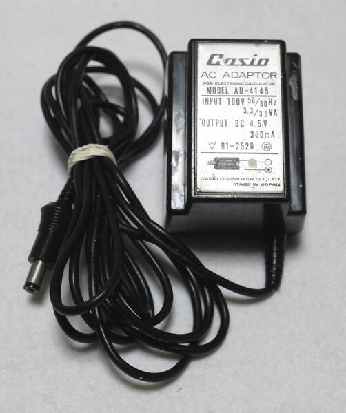 CASIO カシオ 純正 ACアダプター AD-4145 センターマイナス 4.5V 300mA ピン無し 5.5mm 2.1mm 動作確認済