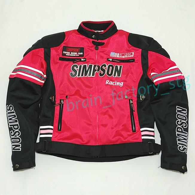 シンプソン 裏メッシュ ナイロン ジャケット レッド系 L【中古