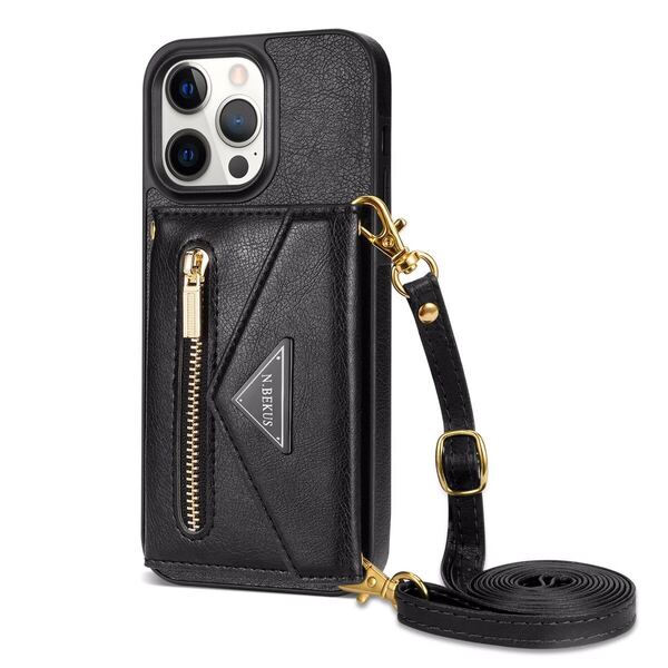 iPhone 16 pro max ショルダーケース iPhone16 pro max カバー アイフォン16 プロ マックス レザーケース カード収納 斜め掛け 肩掛け 黒