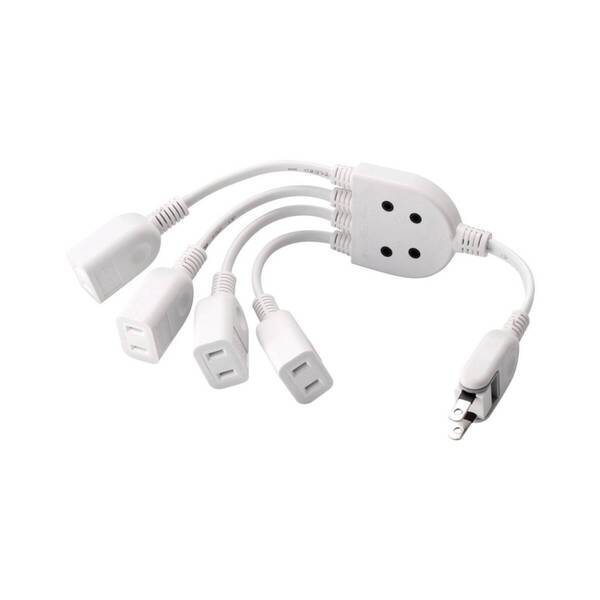 【特価商品】エレコム 電源タップ 0.2m ACアダプタ用電源延長コード 4個口 スイングプラグ ホワイト T-ADR4WH