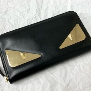 FENDI フェンディ バグズアイ ラウンドファスナー 長財布 7M0210 モンスター ブラック