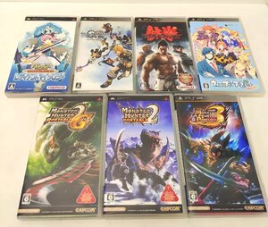 ★【USED/動作未確認品】PSP ソフトまとめ7本 モンハン/鉄拳6/うたプリ/キングダムハーツ/テイルズ レディアントマイソロジー