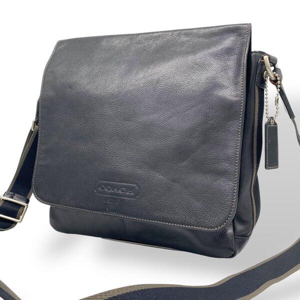 美品 COACH コーチ ショルダーバッグ メッセンジャーバッグ レザー エンボス