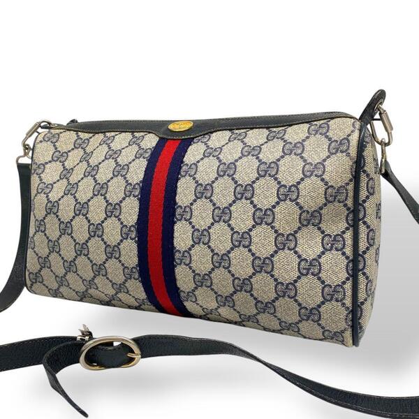 GUCCI グッチ ショルダーバッグ シェリーライン GGスプリーム ネイビー