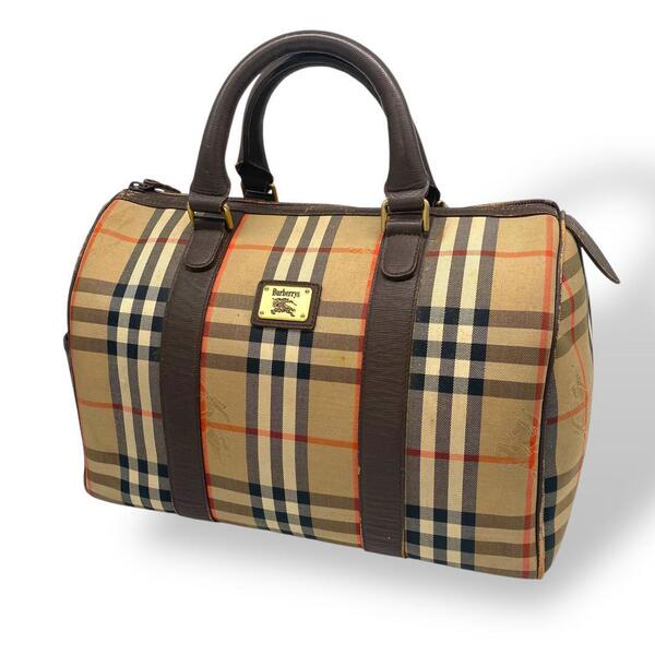 Burberry バーバリー ミニ ボストンバッグ ノバチェック レザー