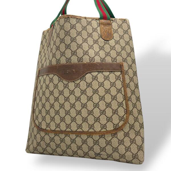 GUCCI オールドグッチ トートバッグ GGスプリーム A4 シェリーライン
