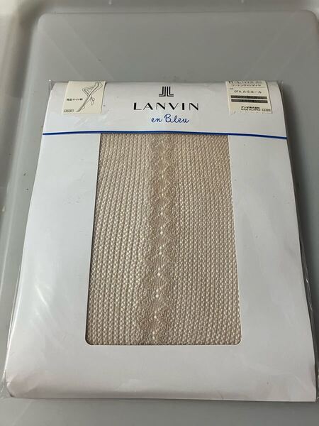 【送料無料】 LANVIN en bleu ツートンサイドダイヤ ルミエール 両足サイド柄 ランバン 編み 網 デザイン パンティストッキング パンスト