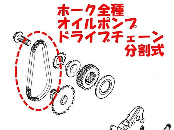 送料無料!ホーク用 オイルポンプチェーン (ホークⅡ HAWKⅡ CB400T CB250TCB400N CB250N CB450N バブ)