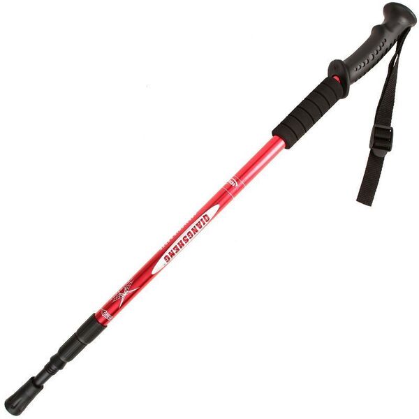 トレッキング ポール ストック 伸縮 2本セット 軽量 アルミ製 登山 健康 頑丈 軽い 登山杖 ウォーキング I型 初心者 110cm 赤 レッド N285