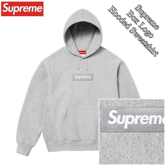 Supreme Box Logo Hooded Sweatshirt Heather Grey 24FW サイズL