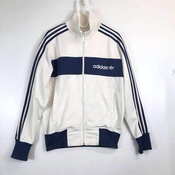 00s アディダス adidas トラックジャケット ジャージ ホワイト ネイビー Sサイズ 542359